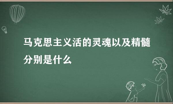 马克思主义活的灵魂以及精髓分别是什么