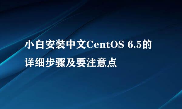 小白安装中文CentOS 6.5的详细步骤及要注意点