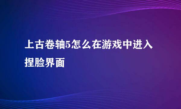 上古卷轴5怎么在游戏中进入捏脸界面