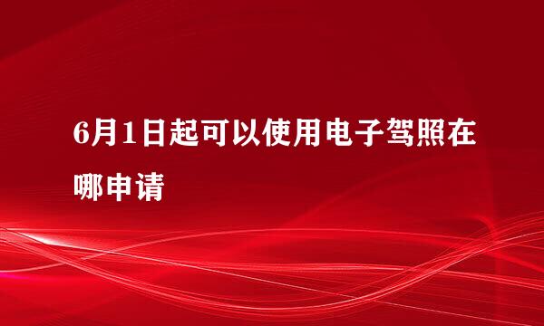 6月1日起可以使用电子驾照在哪申请