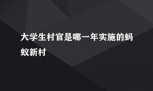 大学生村官是哪一年实施的蚂蚁新村