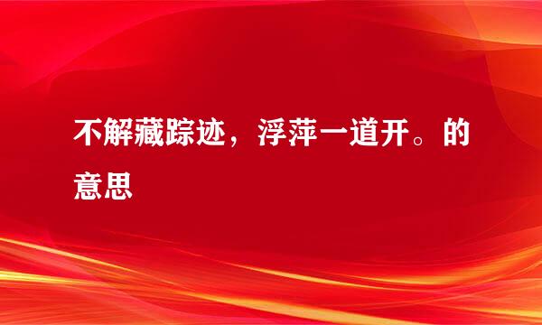 不解藏踪迹，浮萍一道开。的意思