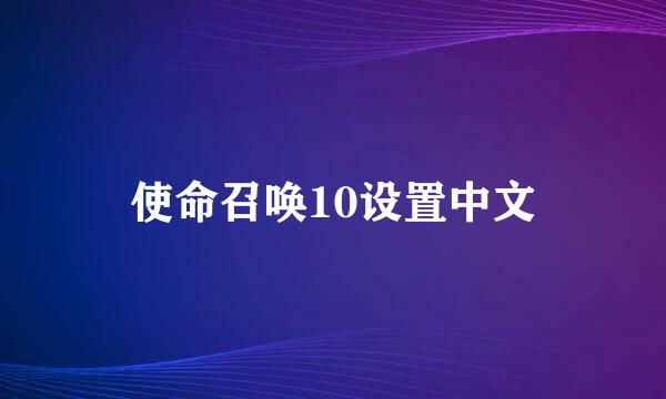 使命召唤10设置中文