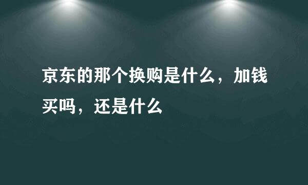 京东的那个换购是什么，加钱买吗，还是什么