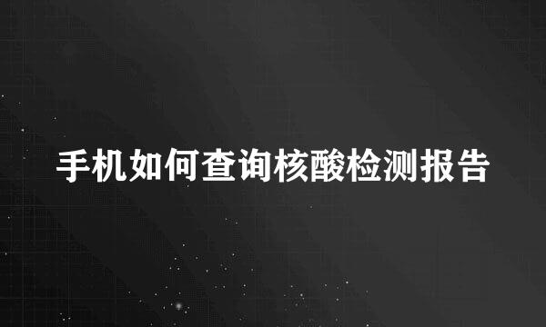 手机如何查询核酸检测报告