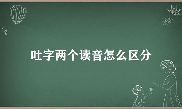 吐字两个读音怎么区分