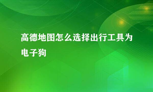 高德地图怎么选择出行工具为电子狗