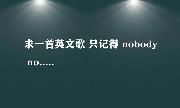 求一首英文歌 只记得 nobody no.....