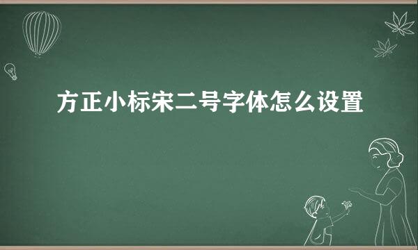 方正小标宋二号字体怎么设置