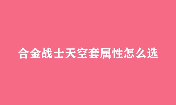 合金战士天空套属性怎么选