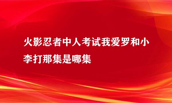 火影忍者中人考试我爱罗和小李打那集是哪集