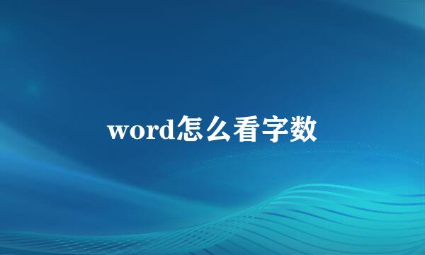 word怎么看字数