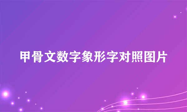 甲骨文数字象形字对照图片