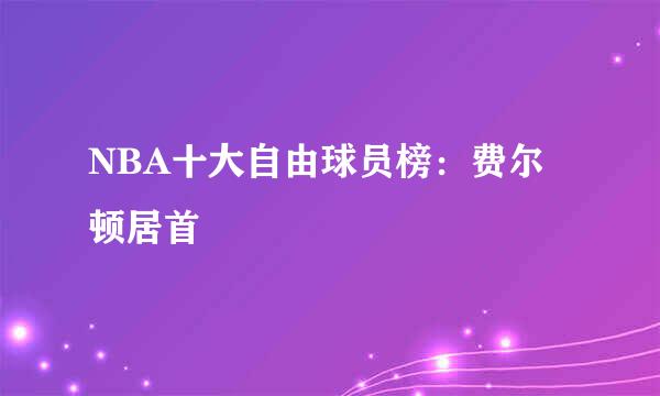 NBA十大自由球员榜：费尔顿居首