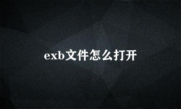 exb文件怎么打开