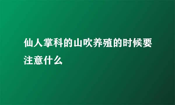 仙人掌科的山吹养殖的时候要注意什么