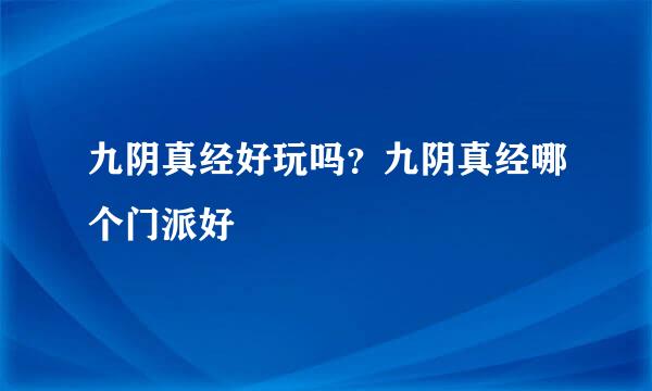 九阴真经好玩吗？九阴真经哪个门派好