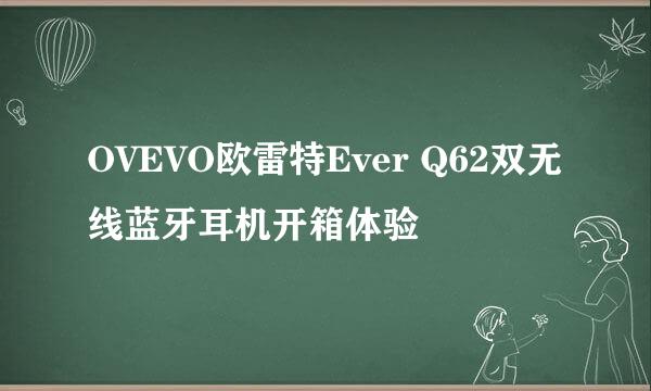 OVEVO欧雷特Ever Q62双无线蓝牙耳机开箱体验