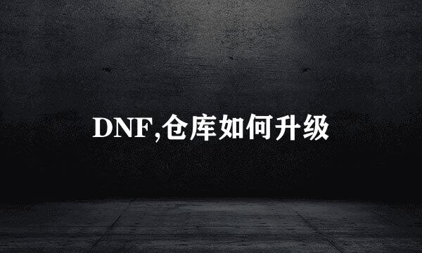 DNF,仓库如何升级