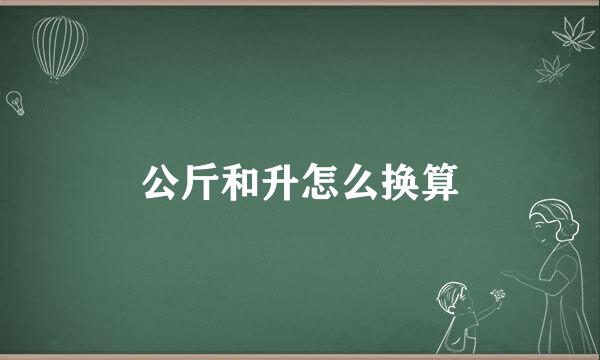 公斤和升怎么换算