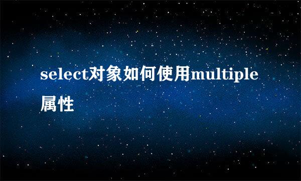 select对象如何使用multiple属性