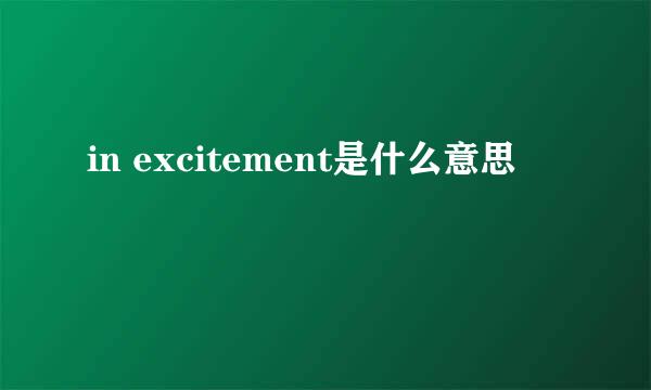 in excitement是什么意思