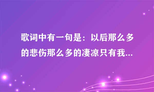 歌词中有一句是：以后那么多的悲伤那么多的凄凉只有我一个人扛