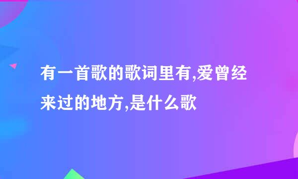 有一首歌的歌词里有,爱曾经来过的地方,是什么歌