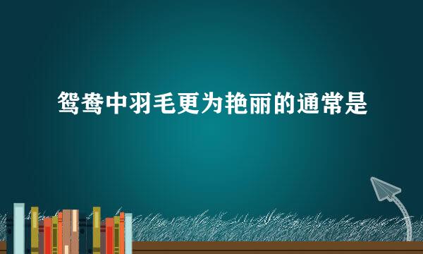 鸳鸯中羽毛更为艳丽的通常是