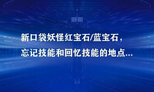 新口袋妖怪红宝石/蓝宝石，忘记技能和回忆技能的地点在哪里？^_^