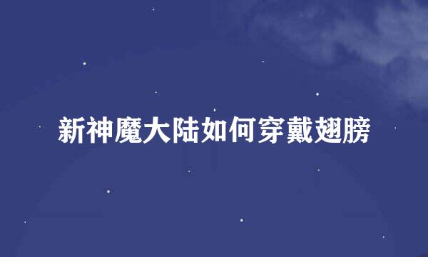 新神魔大陆如何穿戴翅膀