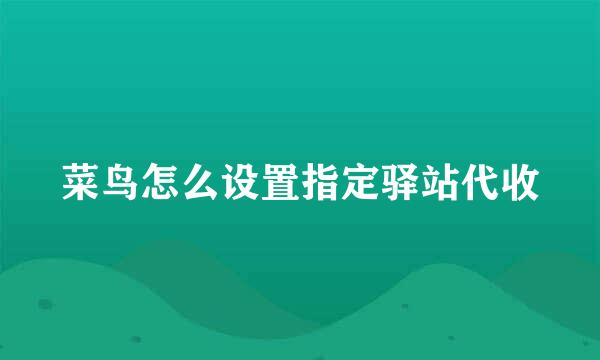 菜鸟怎么设置指定驿站代收