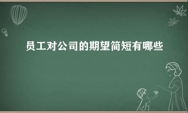 员工对公司的期望简短有哪些