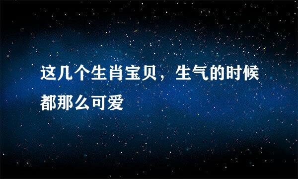 这几个生肖宝贝，生气的时候都那么可爱