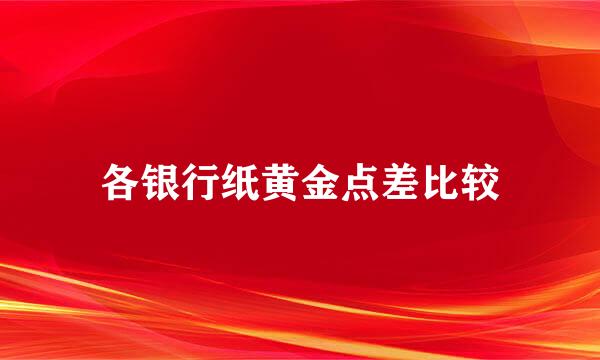 各银行纸黄金点差比较