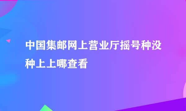 中国集邮网上营业厅摇号种没种上上哪查看