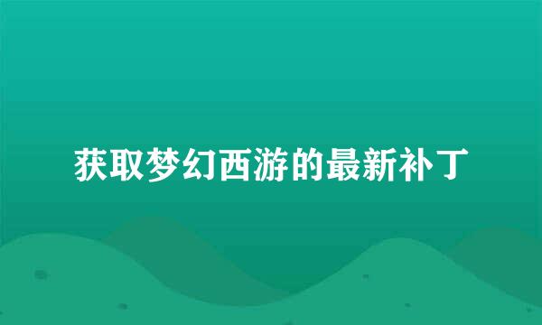 获取梦幻西游的最新补丁