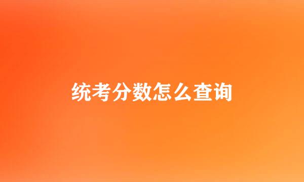 统考分数怎么查询