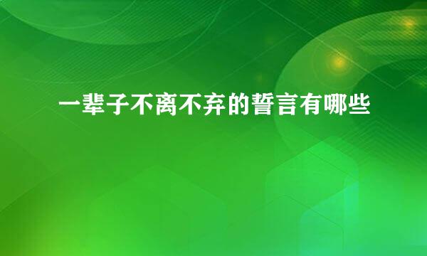 一辈子不离不弃的誓言有哪些