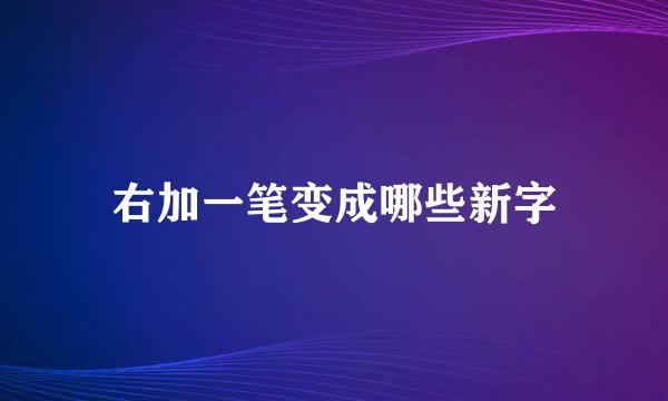 右加一笔变成哪些新字