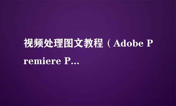 视频处理图文教程（Adobe Premiere Pro CS3 ）