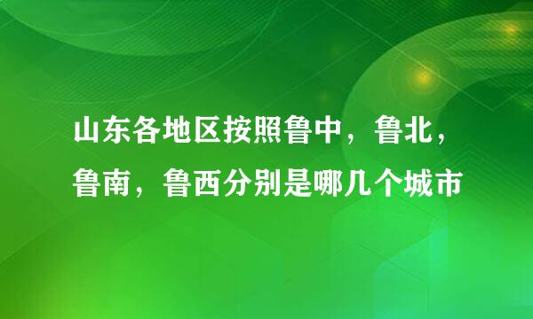 山东各地区按照鲁中，鲁北，鲁南，鲁西分别是哪几个城市