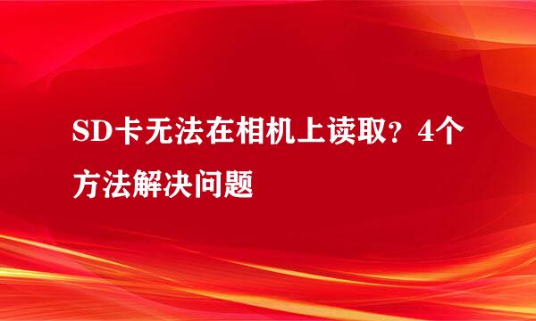 SD卡无法在相机上读取？4个方法解决问题