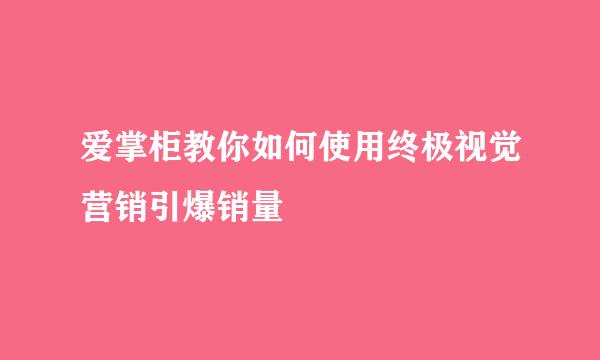 爱掌柜教你如何使用终极视觉营销引爆销量