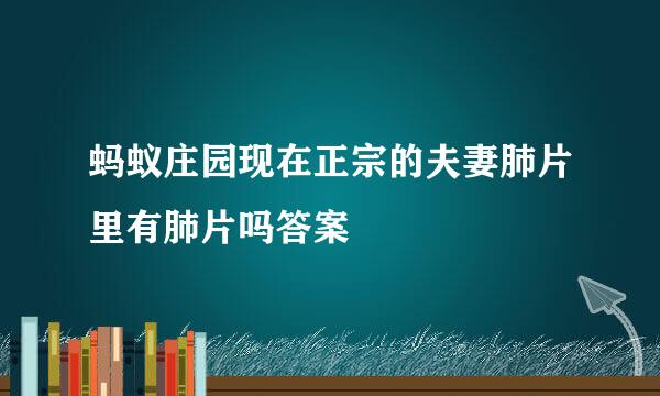 蚂蚁庄园现在正宗的夫妻肺片里有肺片吗答案