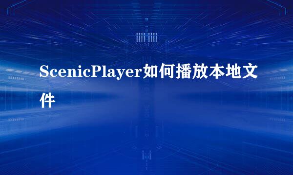 ScenicPlayer如何播放本地文件