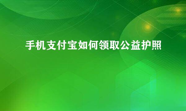 手机支付宝如何领取公益护照