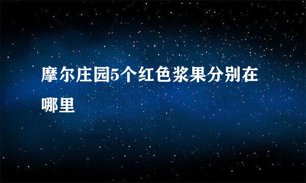 摩尔庄园5个红色浆果分别在哪里