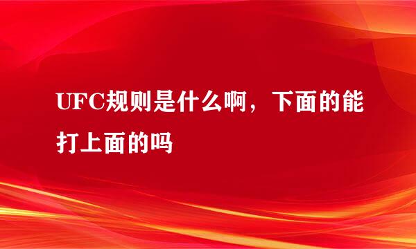 UFC规则是什么啊，下面的能打上面的吗