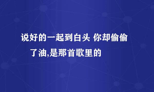 说好的一起到白头 你却偷偷焗了油,是那首歌里的